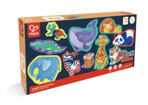 Образователен пъзел приятели от джунглата, Hape, 40 части