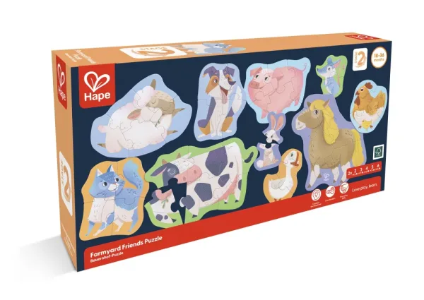 Образователен пъзел приятели от фермата, Hape, 40 части