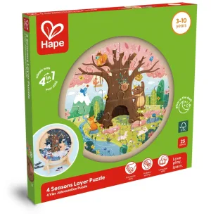 Образователен дървен пъзел, Hape, сезони