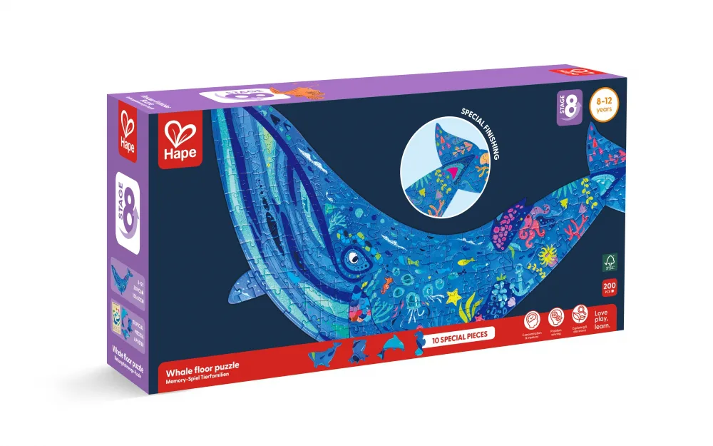 Пъзел за под, Hape, Кит, 200 части