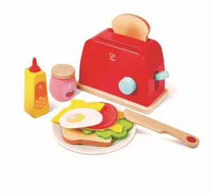 Комплект за игра Hape, Забавен дървен тостер, 8 части