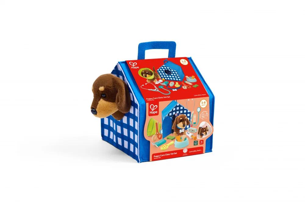 Комплект за игра, Hape, Ветеринарски комплект, 16 части