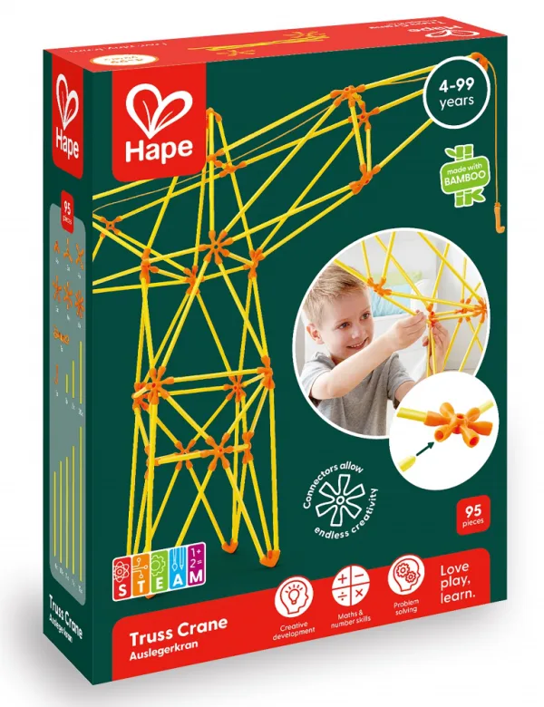 Бамбуков конструктор, Hape Flexistix, Кран, 94 части