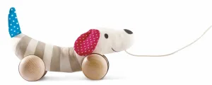 Играчка за дърпане, Hape, Кученце Hugo, 30 х 14 см