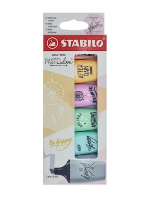 Комплект текст маркери, Stabilo, Boss Mini Pastel Love 2.0, 6 цвята