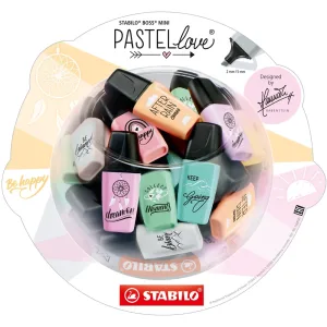 Комплект текст маркери, Stabilo, Boss Mini Pastellove 2.0, 50 броя