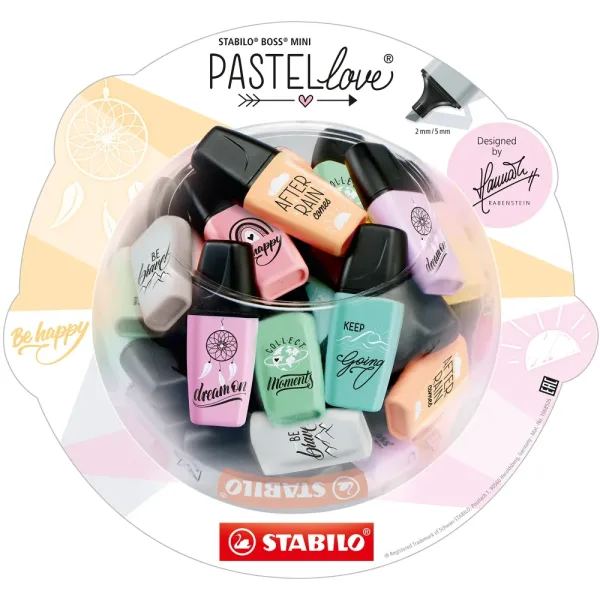 Комплект текст маркери, Stabilo, Boss Mini Pastellove 2.0, 50 броя