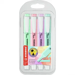 Комплект текст маркери, Stabilo, Swing Cool Pastel, 4 цвята