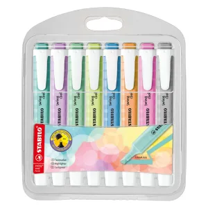 Комплект текст маркери, Stabilo, Swing Cool Pastel, 8 цвята