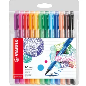 Комплект флумастери, Stabilo, pointMax, 12 цвята