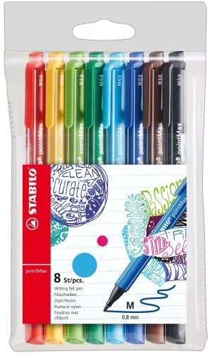 Комплект флумастери, Stabilo, pointMax, 8 цвята