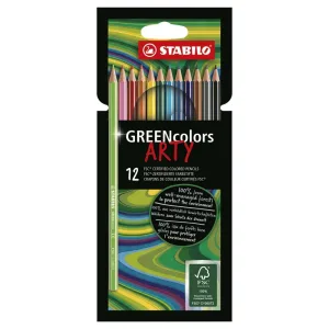 Комплект цветни моливи, Stabilo, GREENcolors Arty, 12 цвята