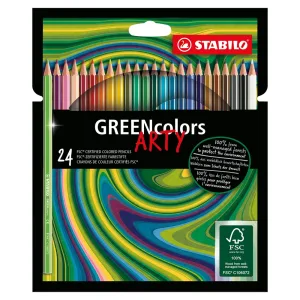 Комплект цветни моливи, Stabilo, GREENcolors Arty, 24 цвята
