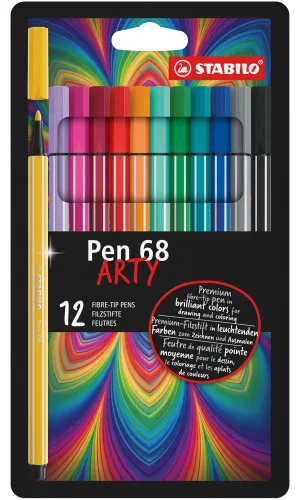 Комплект флумастери, Stabilo, Pen 68 Arty, 12 цвята