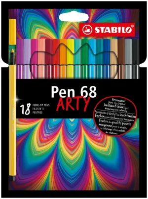 Комплект флумастери, Stabilo, Pen 68 Arty, 18 цвята