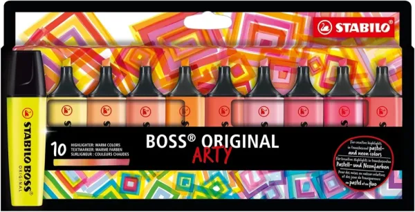 Комплект текст маркери, Stabilo, Boss Original, Arty Warm Colours, 10 цвята