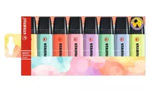 Комплект текст маркери, Stabilo, Boss Original, Пастел, 8 цвята