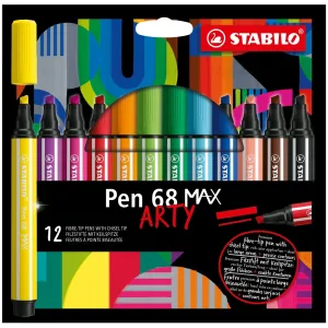 Комплект флумастери, Stabilo, Pen 68 Max Arty, 12 цвята