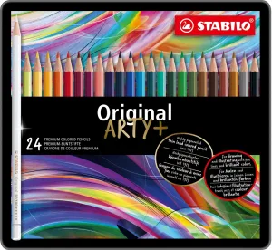 Комплект цветни моливи, Stabilo, Arty Original metal box, 24 цвята