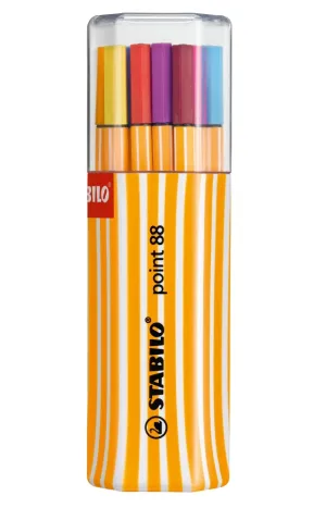 Комплект тънкописци, Stabilo, Point 88 Twin-Pack, 20 цвята