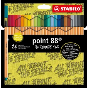 Комплект тънкописци, Stabilo, Point 88 Snooze One, 24 цвята