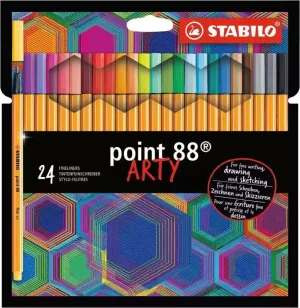 Комплект тънкописци, Stabilo, Point 88 Arty, 24 цвята