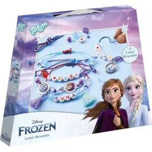 Творчески комплект, Totum, Frozen II, Гривни с букви, 4 броя
