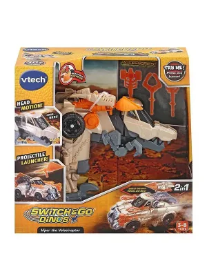 Интерактивна играчка, Vtech, Трансформер Viper, Автомобил и Динозавър Велосираптор 2 в 1