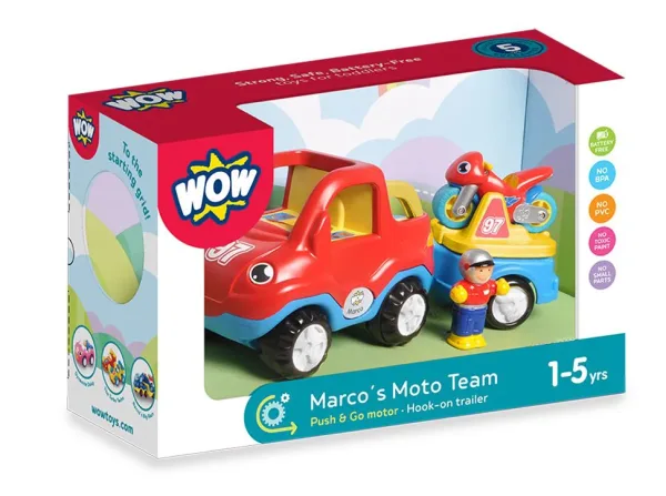 Количка за игра, WOW Toys, Мото отборът на Марко