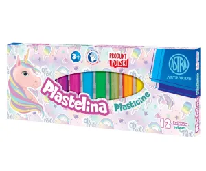 Комплект пластилин, Astra, Еднорог, 12 цвята