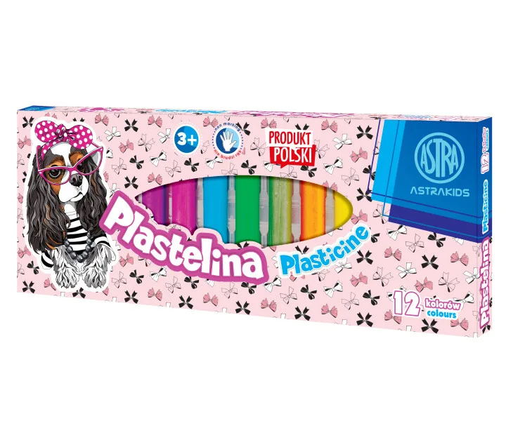 Комплект пластилин, Astra, Кученца, 12 цвята