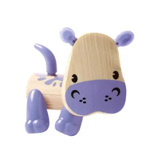 Детска играчка от бамбук, Hape, Мини животни, Хипопотам