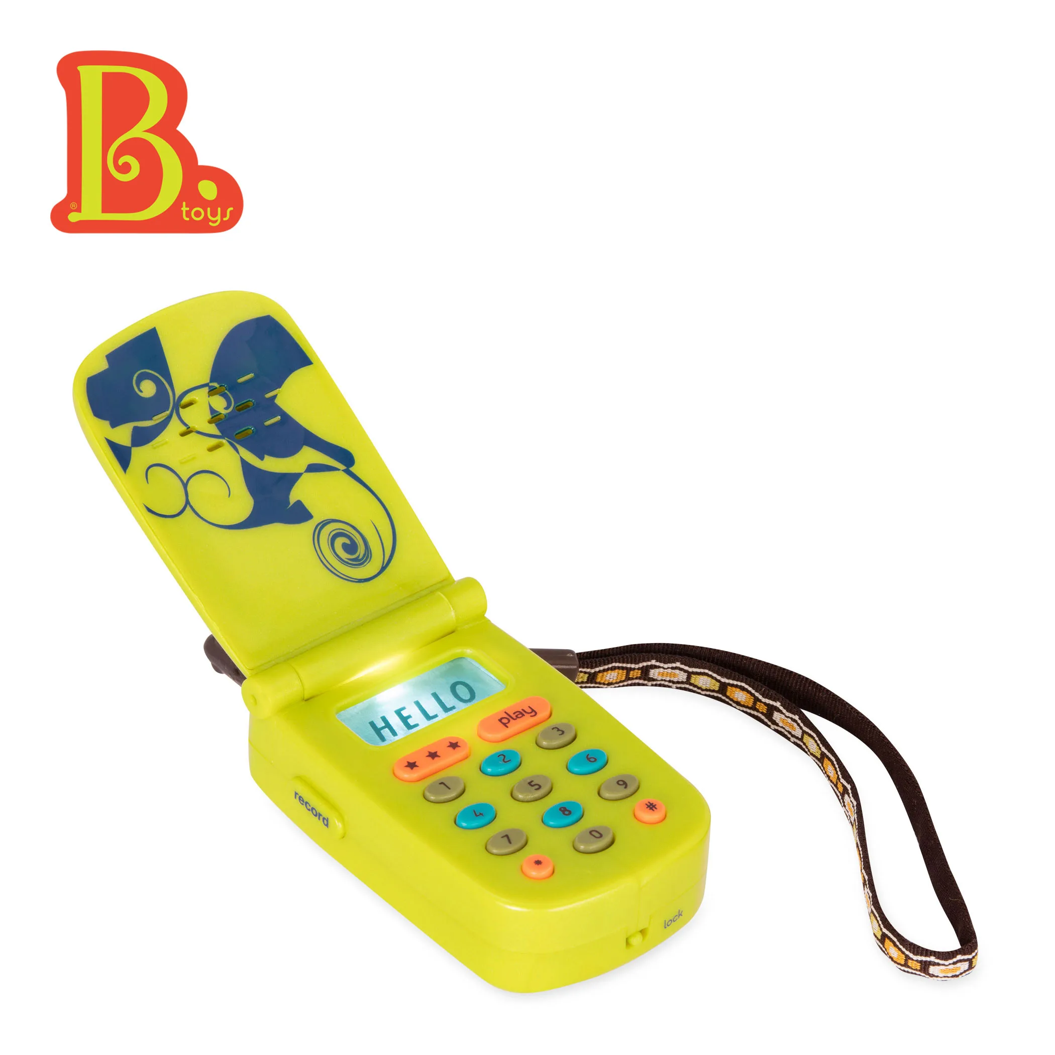 Интерактивна играчка, Battat, Телефон със звук и светлина, Жълт