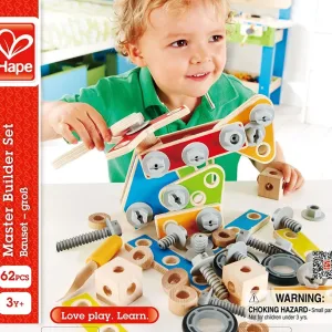 Дървен конструктор, Hape, Майстор строител, 62 части