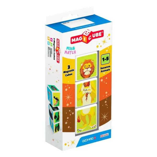 Магнитен конструктор, Geomag, Magicube, Животни в Саваната, 3 части