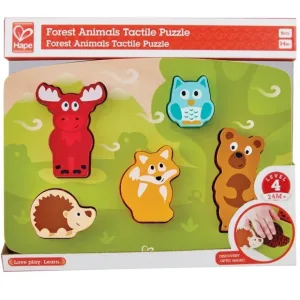 Дървен пъзел, Hape, Пипни и разпознай, Горски животни, 6 части