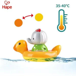 Играчка за баня Hape, Въртящо се слонче с пояс, променящ цвета си