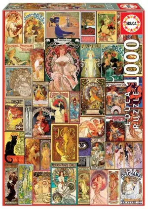 Пъзел, Educa, Плакат колаж ART NOUVEAU, 1000 части