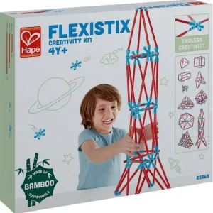 Бамбуков конструктор, Hape Flexistix, Креативен комплект, 133 части