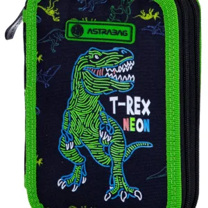Двоен несесер, Astra, T-Rex Neon, С аксесоари, 20.5 х 13 х 4.5 см