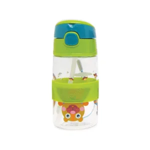 Бутилка за вода със сламка, Oops, Зелена, 400ml