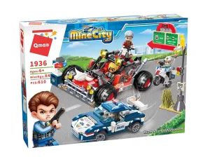 Конструктор, Qman, MineCity, Ловуване на пълни обороти, 610  части