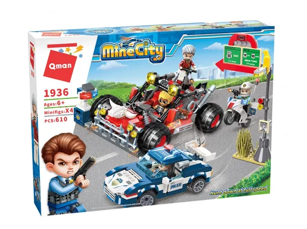 Конструктор, Qman, MineCity, Ловуване на пълни обороти, 610  части
