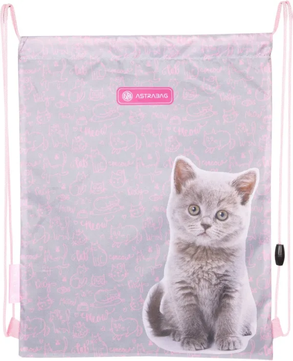 Спортна чанта, Astra, AD1, Pinky Kitty, 44 × 33 см