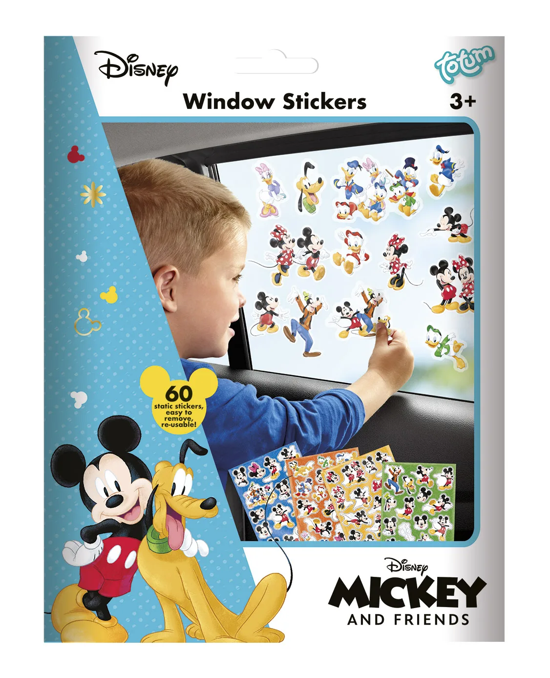Комплект стикери, Totum, Mickey and friends, Стикери за стъкло