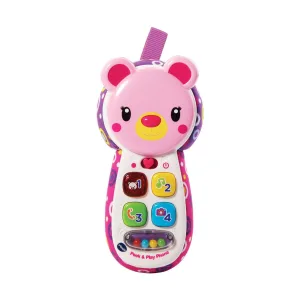 Интерактивна играчка, Vtech, Бебешки телефон, Розово меченце