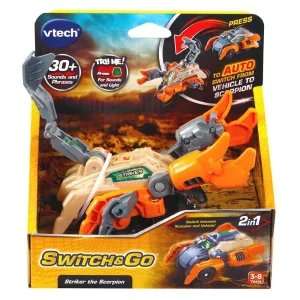 Интерактивна играчка, Vtech, Трансформер Striker, Автомобил и Скорпион 2 в 1, Оранжев