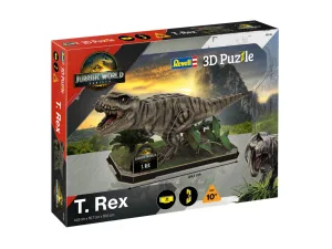 Пъзел, Revell, Джурасик свят Т-рекс 3D, 45 части