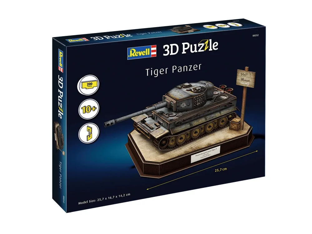 Пъзел, Revell, Германски танк "Tiger I" 3D, 200 части