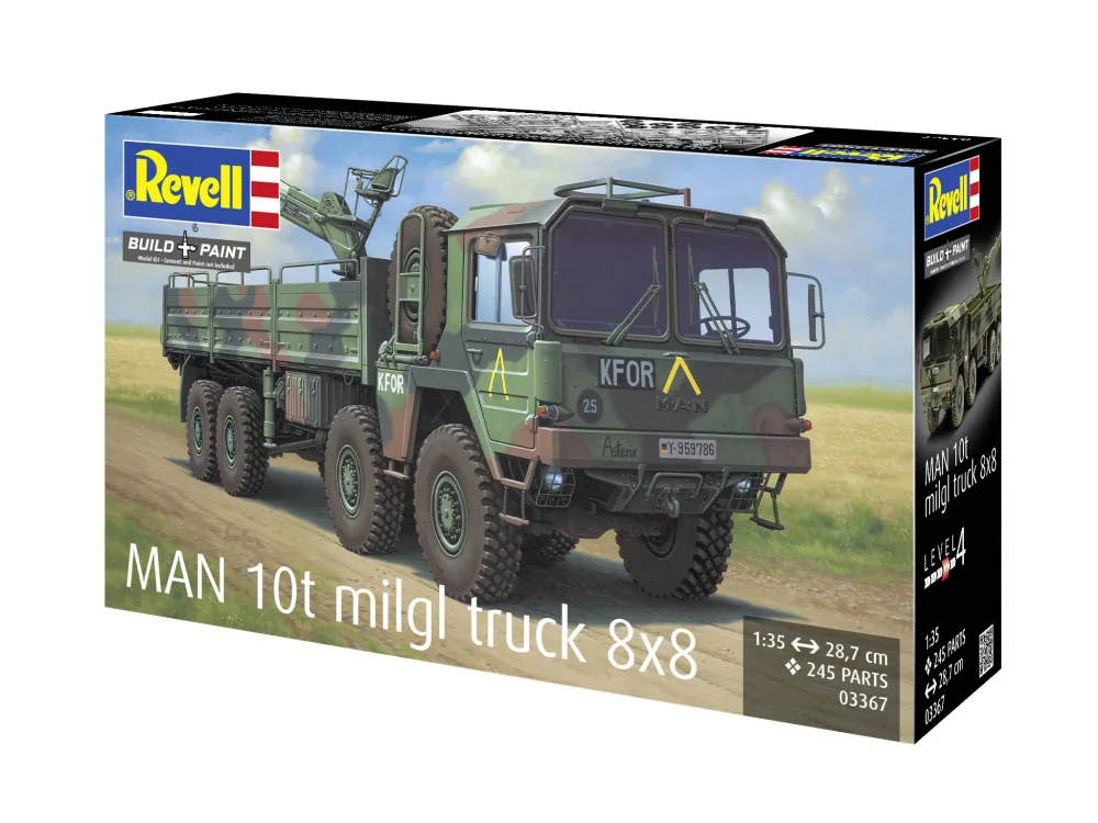 Сглобяем модел, Revell, Военен камион MAN 10t Milgl.8x8, 245 части